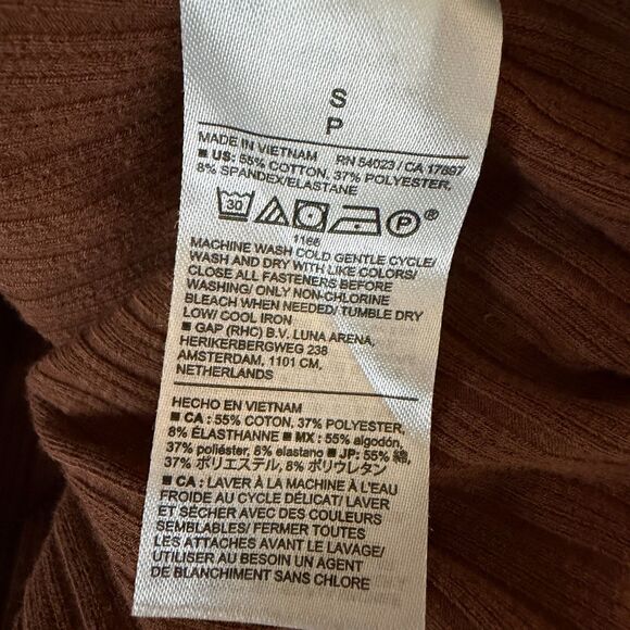 Banana Republic Factory Rib Knit Cardigan Top Blouse Shirt Auburn Brown S - Picture 7 of 7